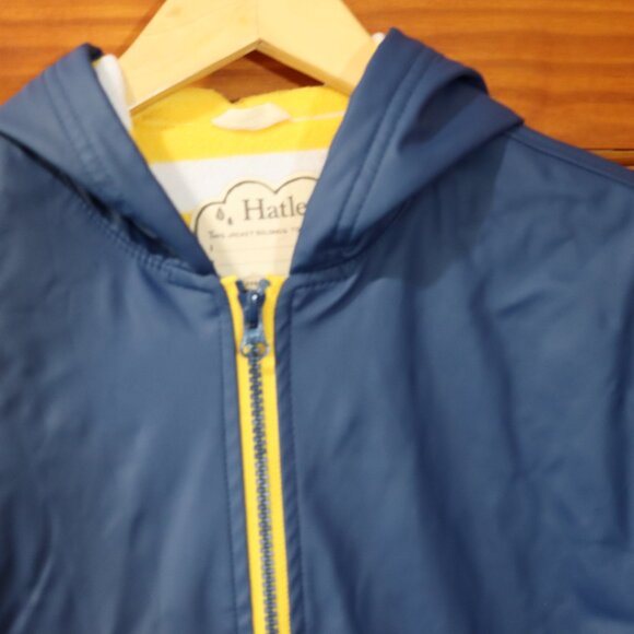 Hatley Blue Raincoat Fun Stripe Terry Cloth Lining 8 - Picture 2 of 9